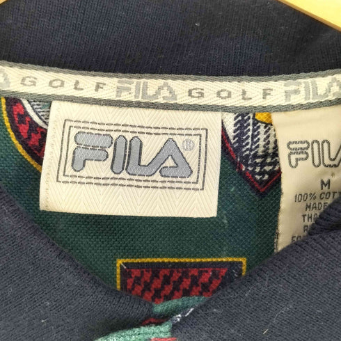 フィラ FILA 総柄 ポロシャツ メンズ import:M